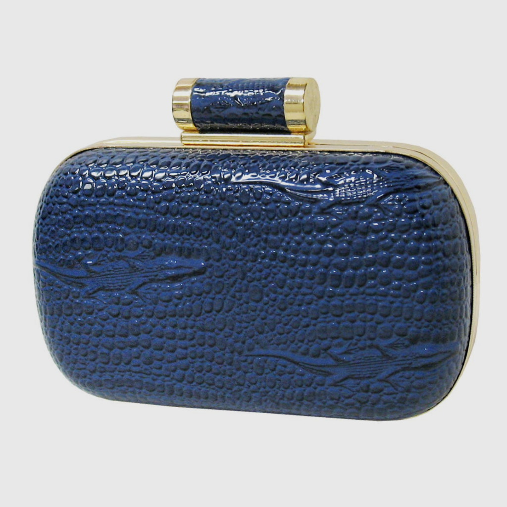 Crocodile Print Evening Box Clutch