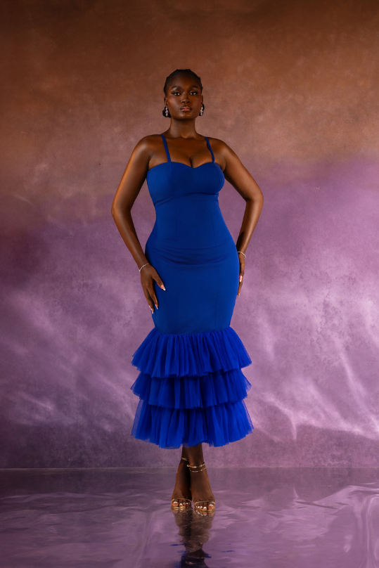 azure blue dress COAST MINI while crisscross straps at the back add an edgy modern touch azure blue dress ASOS EDITION